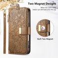thumbnail image 6 of Decase Anti-Scratch PU Leather Wallet Case Compatible with iPhone 14 Pro Max,Shockproof Magnetic Buckle Hybrid Case Cover with Zipper Pocket Credit Card Slot Cash Slot Wrist Strap Lanyard,Brown, 6 of 12