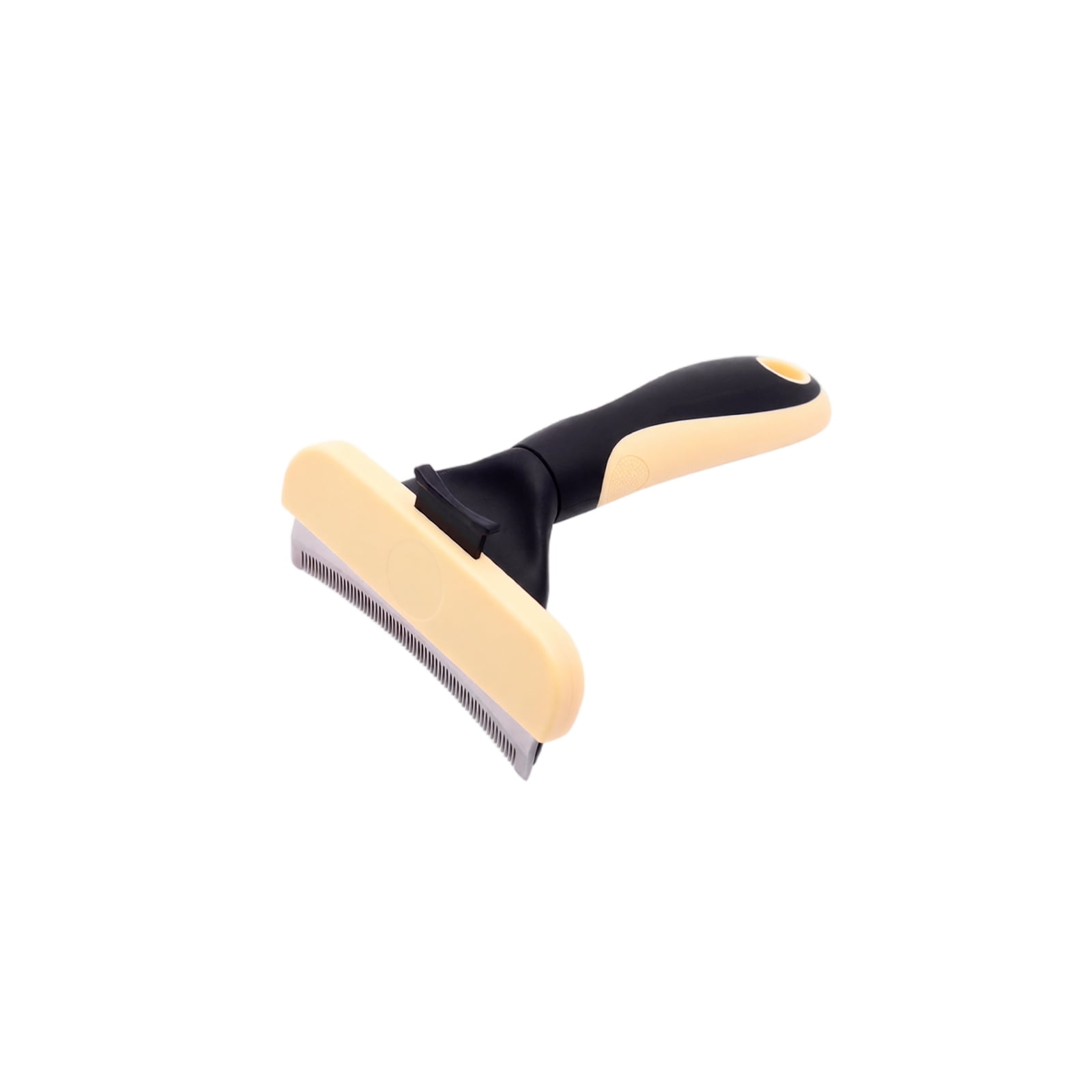 Pet Grooming Brush Beige Deshedding Dense Tooth Comb 1 Pack Ergonomic Non Slip Handle Tool For Cats Dogs Removing Loose Undercoat Fur Matted Hair Home Grooming Supplies