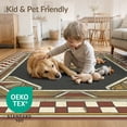 thumbnail image 4 of ODIKA 4'x6' Washable Area Rug Distressed Farmhouse Border Folk Lettering Primitive Vintage Refined Structured for Bedroom, Reading Nook, Pet Friendly & Non-Shedding, 4 of 7