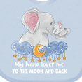 thumbnail image 4 of Inktastic My Nana Loves Me to the Moon and Back Elephant Family Boys or Girls Baby Bib, 4 of 4