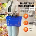 thumbnail image 2 of Plastic Shopping Basket, 24L, Set of 12 - Grocery Baskets with Handle & Stand - 16.73 x 11.61 x 8.86 inch - Retail Store Supermarket Shopping, 2 of 7