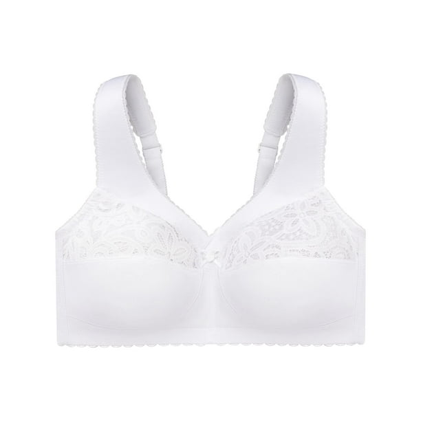 Magic lift support bra in cotton mix white Glamorise