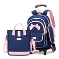 thumbnail image 1 of Mochila escolar con ruedas MITOWERMI de nailon Bowknot para niñas, 1 of 7