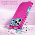 thumbnail image 4 of I-HONVA Compatible with iPhone 17 Pro Max Magnetic Case,3-Layer Drop Protection Anti-Slip Bumper Rugged Shockproof Dustproof Protection 6.9 inch Phone Case,Rose Teal, 4 of 7
