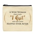 thumbnail image 2 of ThisWear Coworker Leaving Gifts for Women A Wise Woman Once Said I Quit and She Lived Happily Ever After 2-Pack Cosmetic Accessory Bags, 2 of 4