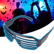 EL Wire Flash Glass LED Light Glow Glasses Fluorescent Dance Party Prop (Blue) Sarapandan