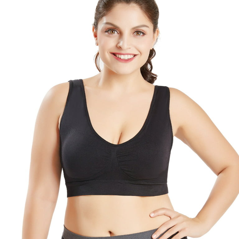 Elbourn 3-Pack Seamless Sports Bra Wirefree Yoga Bra with Removable Pads  for Women 