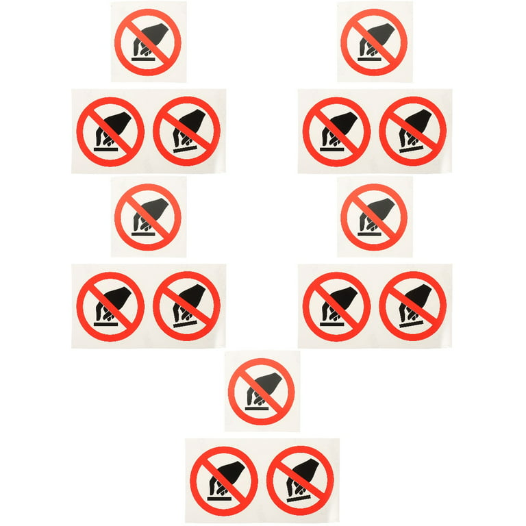 Hemoton 6 pcs Not Touching Sign Stickers Warning Stickers Machine Warning  Label Stickers