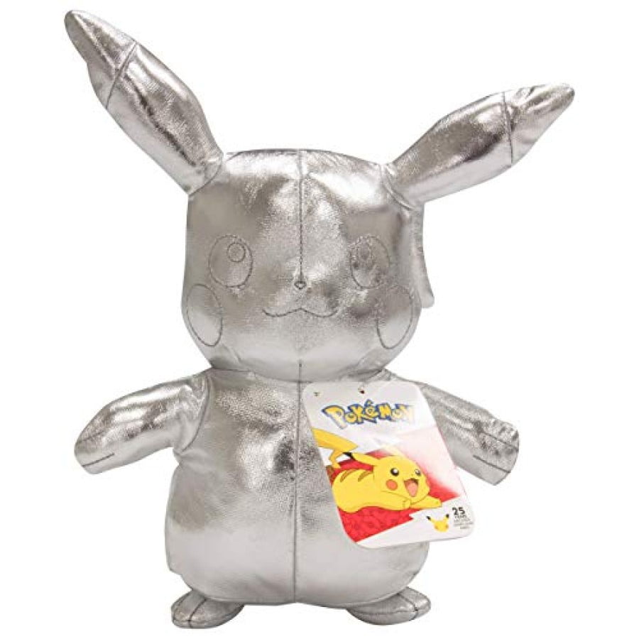 Pokémon 25th Celebration 8" Silver Pikachu Plush Limited Edition Shiny Silver Stuffed Animal