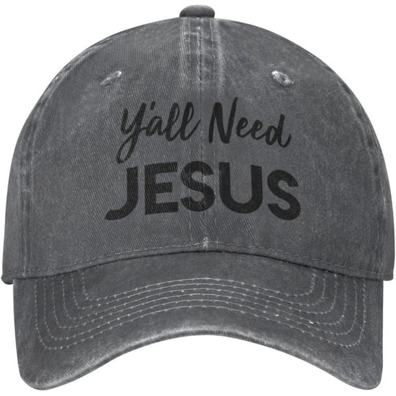 Hat Y'all Need Jesus Cowboy hat Men Baseball Cap Women Trucker Hat Golf Dad Cap Fishing hat Black