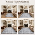 thumbnail image 6 of KAROSA Gray Vintage Machina Washable Area Rug, Soft Low Pile Rug with Non-Slip TPR Backing,4'x6', 6 of 7