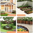 thumbnail image 6 of Wooden Garden Fence Edging Border for Flower Beds, 11.8'' H x 48'' L (3 Pack, 12 Ft Total) -  & Decorative Landscape Fencing, 6 of 6