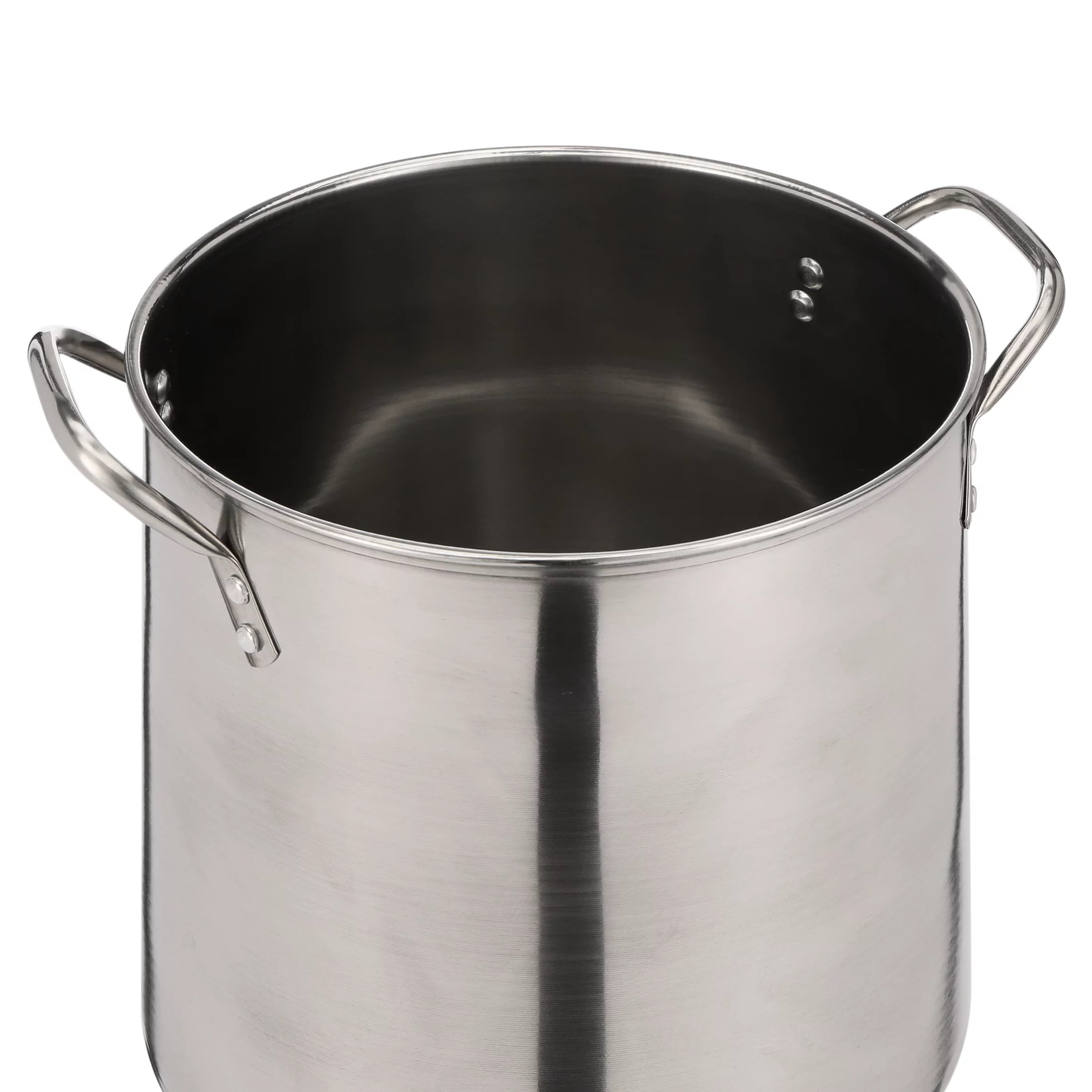 Mainstays 16-Quart Stainless Steel Stock Pot with Metal Lid, Riveted Handles, Stay-Cool Design