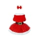 thumbnail image 1 of Disfraz navideño para mascota, de terciopelo dorado, para Papá Noel, vestido de malla roja con diadema., 1 of 7