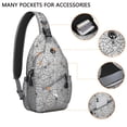 thumbnail image 2 of Sling Backpack,Halloween Spider Web and Spiders Sling Bag with Water Bottle Holder,Waterproof Sling Bag for Men/Women with Headphone Jack for Hiking,Travel, 2 of 6