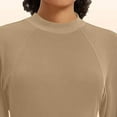 thumbnail image 7 of HAiming Womens Warm Fleece Lined Tops Slim Fitted Long Sleeve Solid Color Winter Soft Comfy Clothes Basic Blouse, 7 of 7