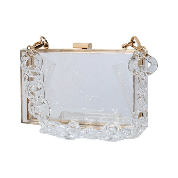 YIEMEEN Stylish Clear Evening Bag Handbag for Makeup and Small Items at Formal Occasions