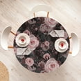 thumbnail image 4 of Ambesonne Floral Fitted Round Tablecloth, Vintage Roses Pastel Print, 36"- 40" Diameter, Pale Redwood and Dark Grey, 4 of 5