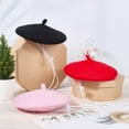 thumbnail image 3 of Boina para perro, gorro rojo para gato, diadema de lana para cachorro, boina de artista francés, minigorros, disfraz navideño para perro pequeño, accesorio para el cabello, 3 of 5