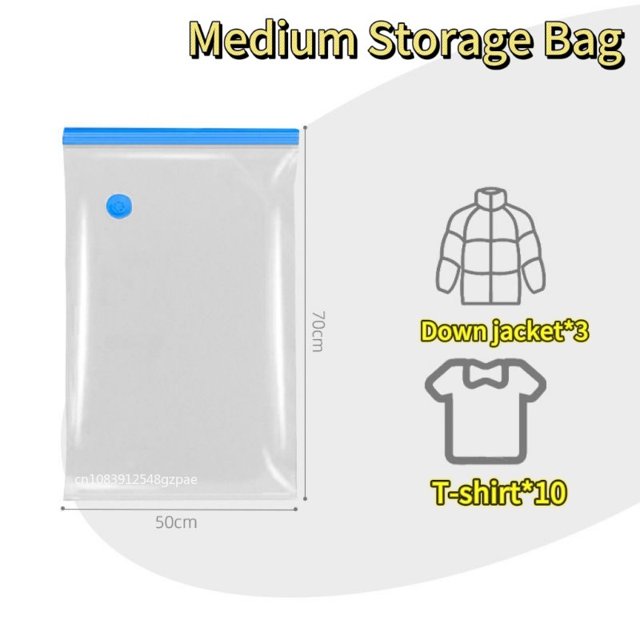 Nuevos bolsas de almacenamiento al vacío para ropa, ropa de cama, bolsas de ahorro de espacio, paquete sellado al vacío, bolsa organizadora comprimida, 3/5 Uds.