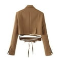 thumbnail image 3 of Black*Friday Chaoheng Womens Blazer Women's Solid Color Tie Waist Blazer,Short Length Long Sleeve Belted Jacket, 3 of 3