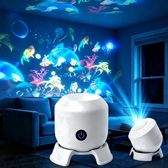 Immersive Ocean Projector,Hd Smart Dynamic 5D Holographic Night Light Projector, 360° Rotating USB Galaxy Projector Night Light for Bedroom, Meditation, Home Theater