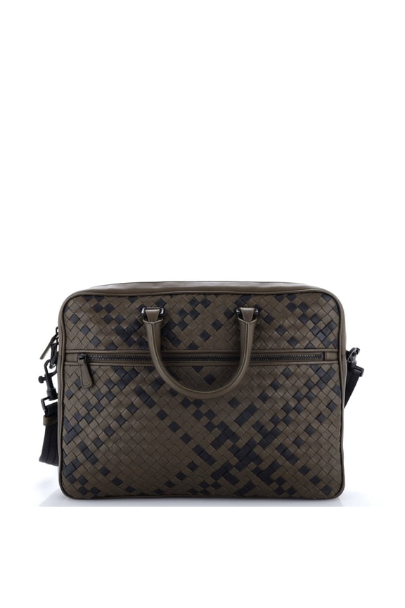 Pre-Owned Convertible Front Zip Briefcase Intercciato Nappa Large By Rebag