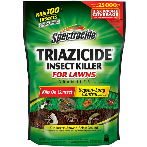 Spectracide Triazicide Insect Killer for Lawns Granules, 20 lb Bag, Kills All Listed Lawn-Damaging Insects