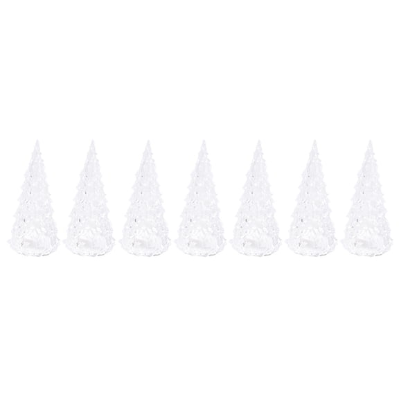 STRANDCHIC 7Pcs Elegant White Acrylic Christmas Tree Centerpiece for Holiday Table Decor