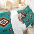 thumbnail image 5 of jejeloiu Southwestern Tribal 7-Piece Twin Bedding,Geometric Print Bedding Comforter Set For Boys,Turquoise Red,Reversible, 5 of 7