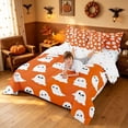 thumbnail image 3 of Homewish Cute Ghost Twin Bedding, Halloween Spooky Animal Bedding Comforter Set, Orange White, Polka Dots Reversible 7 Pieces, 3 of 6