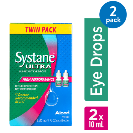 (2 Pack) Systane Ultra Lubricant Eye Drops High Performance, 2 PK, 0.33 FL