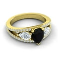 thumbnail image 3 of 2.00 Carat Pear Cut Black Onyx Gemstone & Natural Diamond Unique Wedding Ring for Women Solid 18K Yellow Gold Size 7 by Diamond Capitals, 3 of 8