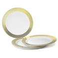 thumbnail image 5 of " OCCASIONS " 120 Pieces Pack, Heavyweight Disposable Wedding Party Plastic Plates (6.25'' Dessert/Bread Plate, Diamond in White & Gold), 5 of 5