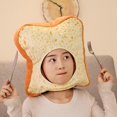 thumbnail image 3 of Lindo y divertido gorro de tostada, juguetes de peluche, gorro de pan, regalo creativo para cumpleaños o Navidad, disfraz, sombrero novedoso, accesorios de fotos para adultos y niños., 3 of 5