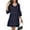 Dot Navy, variant on MLANM Women Summer T-Shirts Dress V Neck Casual Loose Mini Swing Shift Dresses, S Black