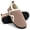 Brown, variant on Closed Back Slippers for Women Slipper Socks Textured Solid Adjustable Hook and Loop Fuzzy Fleece Indoor Outdoor Non Slip House Shoes