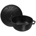 thumbnail image 3 of STAUB la Cocotte Four à Frire Essentiel Rond en Fonte 4,8 L avec Couvercle Serpent, Noir, 3 of 10