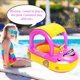 thumbnail image 4 of Flotador de piscina inflable para bebé con dosel, barco flotante de natación en forma de coche de PVC grueso con sombrilla para bebés, niños, playa de verano, juego al aire libre, 4 of 7