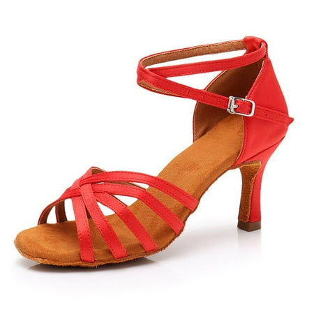 

Fashion Dance Shoes Latin Woman PU+ Suede Salsa Dancing Shoe Glitter Professional Dance Shoes Ballroom Fur Bottom Sandals