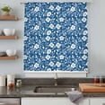 thumbnail image 5 of Blue White Floral Sheer Curtains 54 Inches Long, Farmhouse Retro Botanical Leaves Light Filering Curtains, Breathable Simi Curtain Privacy Drapes for Kitchen Bathroom Small Window Treatment, 5 of 9