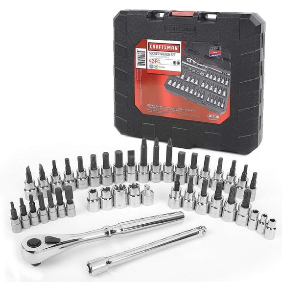 Juego de enchufes y llaves Craftsman, 42 piezas, 1/4 y 3/8 pulgadas