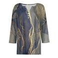 thumbnail image 4 of Birdeem Blouses pour Femmes Mode Imprimée Manches Courtes 3/4 Col Rond Hauts Décontractés, 4 of 12