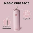 thumbnail image 4 of BOTTLE BOTTLE Insulated Water Bottle 24oz with Straw Lid and Handle for Sports Travel Gym Stainless Steel Water Bottles Double-Wall Vacuum Metal Leak Proof BPA-Free Light Pink, 4 of 7