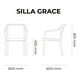 thumbnail image 4 of Lagoon Silla de Comedor Clásica con Descansabrazos para Exterior e Interior con Protección Solar UV, Modelo Grace 7028 Lagoon  GRACE, 4 of 5