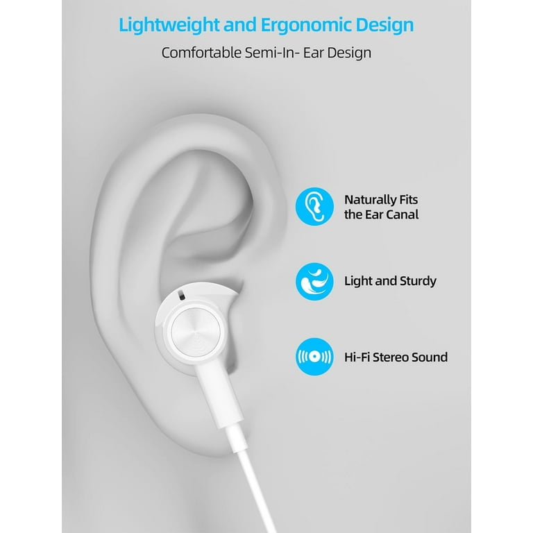 ACAGET 3.5mm Wired Headphones for Computer Laptop Earbuds with Noise Canceling 3.5mm Audio Jack Earpieces Walmart