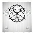 thumbnail image 3 of Ambesonne Grey Shower Curtain, Swirled Spirals, 69"Wx70"L, Black Grey White, 3 of 5
