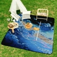 thumbnail image 6 of Marble Texture Waterproof Picnic Blanket with Foldable Zipper, Suitable for Outdoor Use, Suitable for Travel, Camping, Beaches, Parks, Grasslands, Picnic Blanket Accessories, 6 of 7