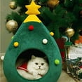 thumbnail image 2 of Christmas Tree Cat House - Cat Furniture Idea Cute Cat Cave Bed,Soft Kitty Cat Teepee House Christmas Warm Cat Bed for Winter,Cozy Cat Condo House for Pet Lovers, 2 of 5