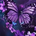 thumbnail image 5 of BCIIG Butterfly Flowers Purple Bathroom Decor Set with Hooks, Colorful Luxurious Graphic Print Polyester Fabric Shower Curtain Set, Washable with Hooks 60"x72, 5 of 7